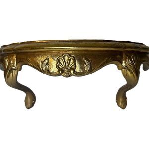 Vintage 1980s Ornate Gold BURWOOD Gold Plastic Curved Leg Wall Shelf 12 x 5.5 in